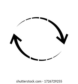 Cyclic rotation icon vector, recycling recurrence, renewal color editable on white backround