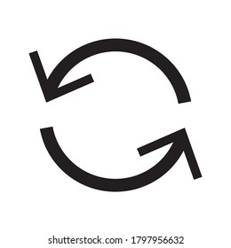 Cyclic rotation icon vector, recycling recurrence, renewal color editable on white background