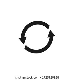 Cyclic rotation icon vector, recycling recurrence, renewal.  Vector illustration isolated on a blank background that can be edited and replaced with color.