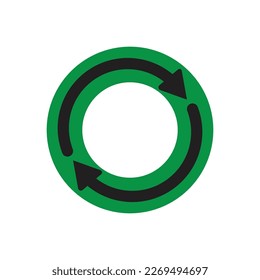 Cyclic Rotation, Recycling Repeat, Renewal. Flat Vector Icon illustration