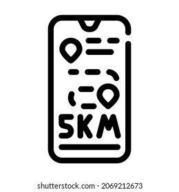 cyclic sports mobile application line icon vector. cyclic sports mobile application sign. isolated contour symbol black illustration