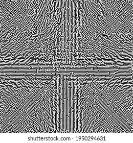 Cyclic Symmetric Multiscale Turing Pattern. Monochrome texture. Most trendy cool modern abstract vector background. Minimalism and minimal art print. Posters and covers.