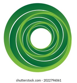 Cyclical circle, helix, volute element. Concentric shape with rotation, centrifuge, gyration effect. Twist, swirl vector illustration