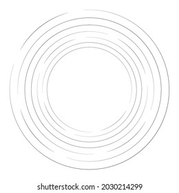 Cyclical circle, helix, volute element. Concentric shape with rotation, centrifuge, gyration effect. Twist, swirl vector illustration
