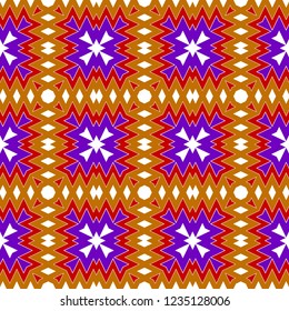 Cyclical Pattern of Geometric Shapes. Seamless Vector Illustration. For the Interior Design, Wallpaper, Printing, Textile Industry, Scrapbook Paper