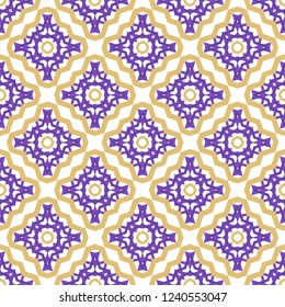 Cyclical Pattern of Geometric Shapes. Seamless Vector Illustration. For the Interior Design, Wallpaper, Printing, Textile Industry, Scrapbook Paper
