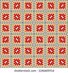 Cyclical Pattern of Geometric Shapes. Seamless Vector Illustration. For the Interior Design, Wallpaper, Printing, Textile Industry, Scrapbook Paper