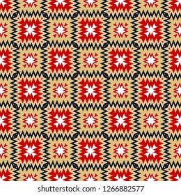 Cyclical Pattern of Geometric Shapes. Seamless Vector Illustration. For the Interior Design, Wallpaper, Printing, Textile Industry, Scrapbook Paper