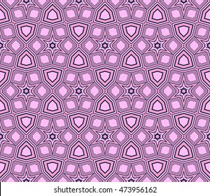 Cyclical pattern of geometric shapes. Seamless vector illustration. pink color. For the interior design, wallpaper, printing, textile industry.