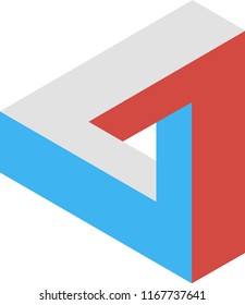 Cyclical triangle logo. Multicolor style.