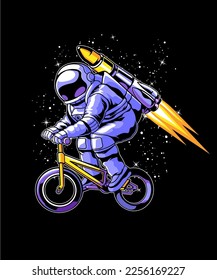 "Cycling astronaut" vector illustration design.
The design is suitable for use on t-shirts and posters