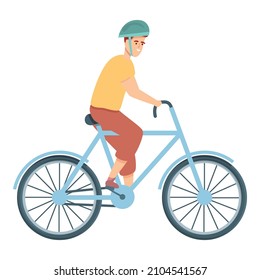 Cycling athlete icon cartoon vector. Young rider. Sport action