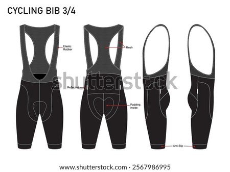 Cycling Bib Complete With Description Silhouette Vector