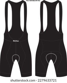 Cycling Bib Shorts Mockup Vector