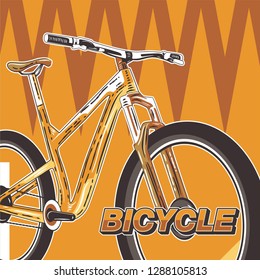 Cycling, Bicycle, Fun bike poster green background motivation - Vector