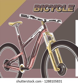 Cycling, Bicycle, Fun bike poster green background motivation - Vector