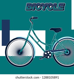 Cycling, Bicycle, Fun bike poster green background motivation - Vector
