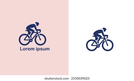 Cycling Biking Bicycling Pedaling unique logo design illustration