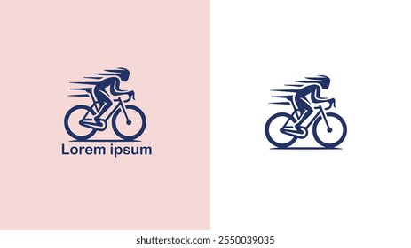 Ciclismo Bicicleta Bicicleta Pedalando ilustração de design de logotipo exclusivo