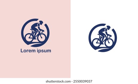 Ciclismo Bicicleta Bicicleta Pedalando ilustração de design de logotipo exclusivo
