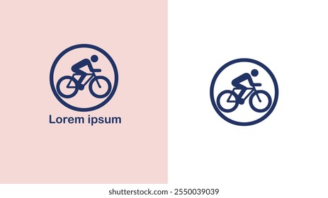 Cycling Biking Bicycling Pedaling unique logo design illustration
