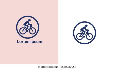 Cycling Biking Bicycling Pedaling unique logo design illustration