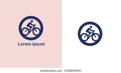Cycling Biking Bicycling Pedaling unique logo design illustration