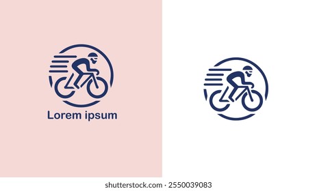 Cycling Biking Bicycling Pedaling unique logo design illustration