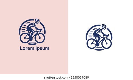 Ciclismo Bicicleta Bicicleta Pedalando ilustração de design de logotipo exclusivo
