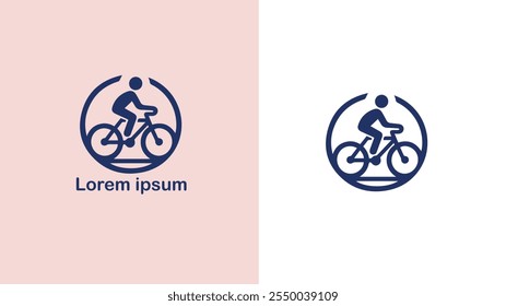 Cycling Biking Bicycling Pedaling unique logo design illustration