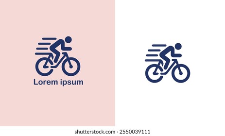 Cycling Biking Bicycling Pedaling unique logo design illustration