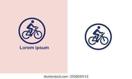 Cycling Biking Bicycling Pedaling unique logo design illustration