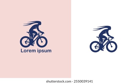 Cycling Biking Bicycling Pedaling unique logo design illustration