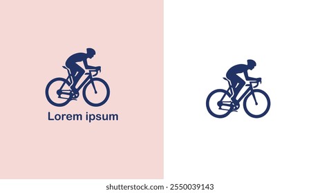 Cycling Biking Bicycling Pedaling unique logo design illustration