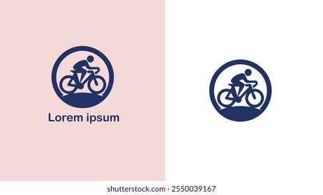 Cycling Biking Bicycling Pedaling unique logo design illustration