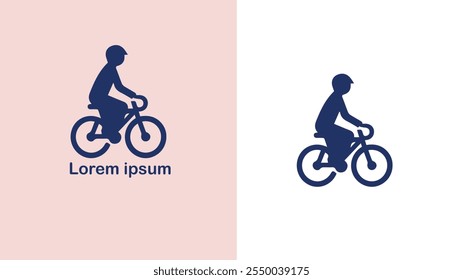 Cycling Biking Bicycling Pedaling unique logo design illustration