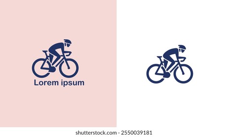 Cycling Biking Bicycling Pedaling unique logo design illustration