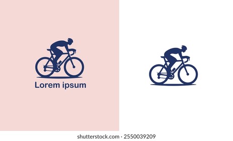Ciclismo Bicicleta Bicicleta Pedalando ilustração de design de logotipo exclusivo