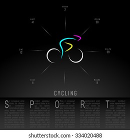 Cycling Biking Black Freehand Sketch Graphic Design Vector Illustration EPS10