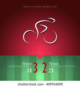 Cycling Biking Green Red Freehand Sketch Sparse Graphic Design Vector Illustration EPS10
