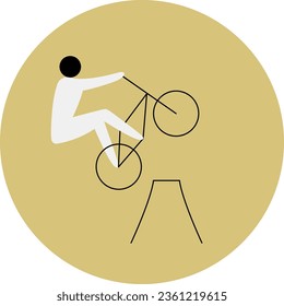 Cycling BMX freestyle competition icon. Sport sign. 