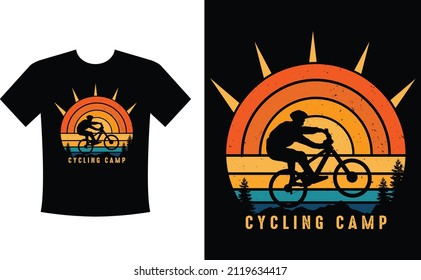 Cycling Camp t-shirt Design Vector eps Template - Eye Catching Camping T-shirts design for t-shirts, hoodies, mug etc.