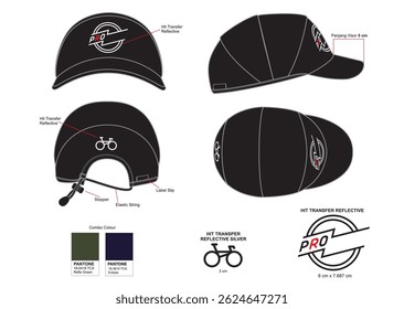 CYCLING CAPS 4 PANEL SILHOUETTE DESIGN