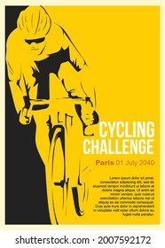 Cycling Challenge Poster Template Vector Illustration