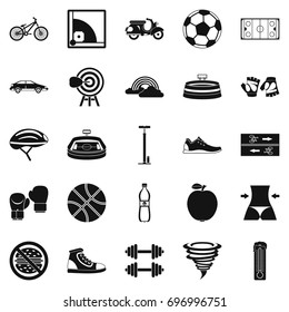 Cycling clothes icons set. Simple set of 25 cycling clothes vector icons for web isolated on white background