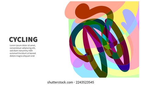 cycling Colorful abstract geometric and fluid banner template. cyclist abstract for marketing promotion material. vector illustration