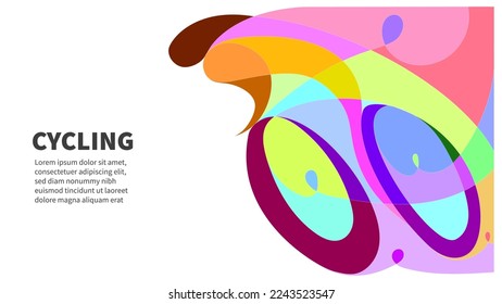 cycling Colorful abstract geometric and fluid banner template. cyclist abstract for marketing promotion material. vector illustration