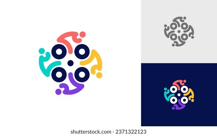 Cycling community logo design vector