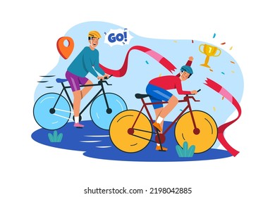 Cycling competitions Illustration concept on white background