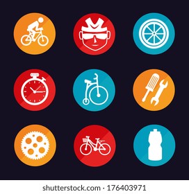 cycling  design over black  background vector illustration  